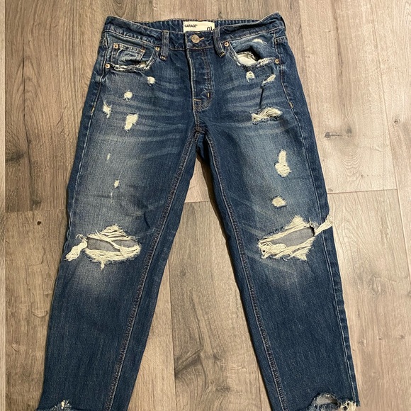 Garage ripped denim boyfriend jeans - Picture 1 of 4